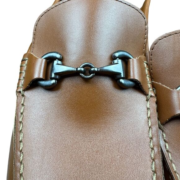 Mens Kenneth Cole New York Cognac Color Slip On Leather Loafers Camo Size 10.5 - Picture 6 of 10